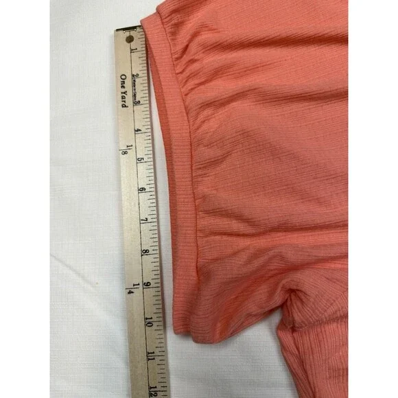 Torrid Lace Up Baby Doll Short Sleeve Top, Coral, NWT, 6X - Picture 11 of 11